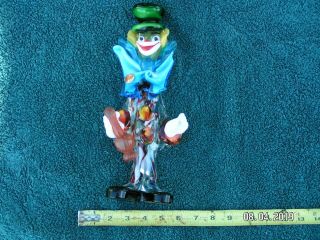 Vintage Murano Glass 11.  5” Clown Made in Italy Art Hand blown One of a kind 4