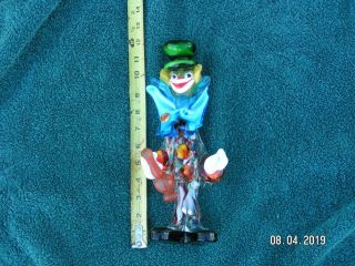 Vintage Murano Glass 11.  5” Clown Made in Italy Art Hand blown One of a kind 5