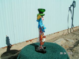 Vintage Murano Glass 11.  5” Clown Made in Italy Art Hand blown One of a kind 6