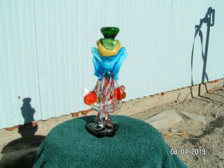 Vintage Murano Glass 11.  5” Clown Made in Italy Art Hand blown One of a kind 7