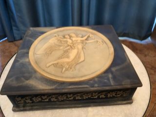 Vintage Incolay Stone Box Handcrafted In Usa