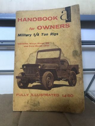 Willys Jeep Owners Handbook Vintage Mb And Ford Gpw