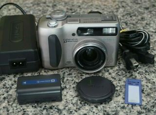 Vtg Sony Dsc - S75 3.  3mp Digital Camera Bundle W/ 128mb Ms