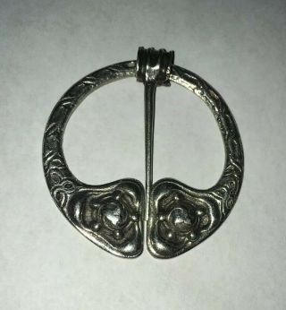 Antique Vtg Sterling Silver Hallmarked Celtic Kilt Pin