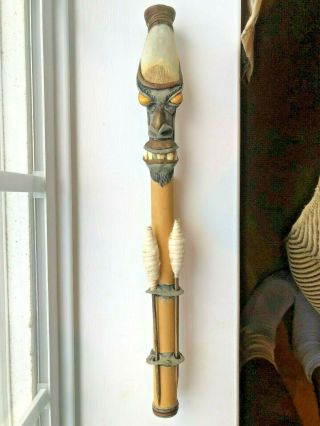 Vintage African Tribal Outback Blowgun W/ Darts Tourist Decoration Display