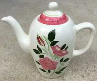 Vintage Stangl Pottery Wild Rose Tall Coffee Chocolate Or Teapot