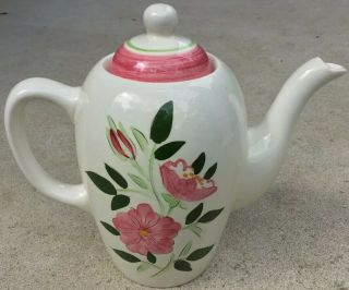Vintage STANGL Pottery WILD ROSE Tall Coffee Chocolate or Teapot 3