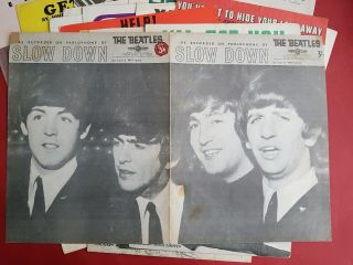The Beatles Sheet Music Vintage Australia 1964 Slow Down,  Pin - Up Larry Williams