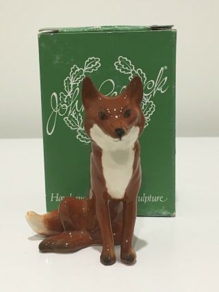 Vintage Beswick Fox Sitting – Red Brown and White Gloss - Model No.  1748 2