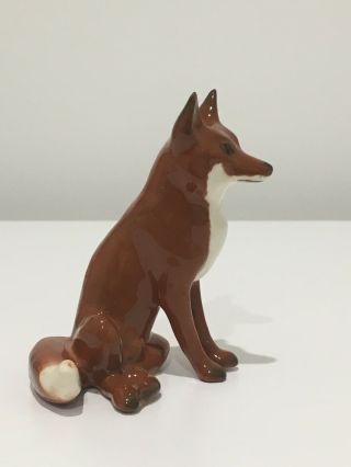 Vintage Beswick Fox Sitting – Red Brown and White Gloss - Model No.  1748 4