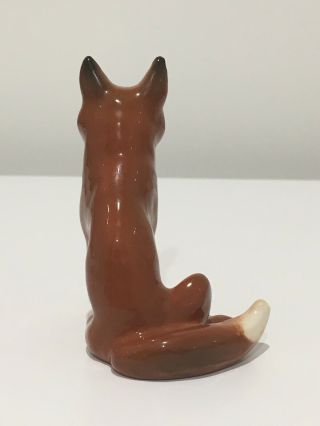 Vintage Beswick Fox Sitting – Red Brown and White Gloss - Model No.  1748 5