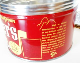 Vintage 1 pound Folgers Coffee Can with Lid 4