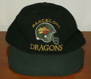 Vtg Barcelona Dragons Football Hat Cap Snapback World League Wfl