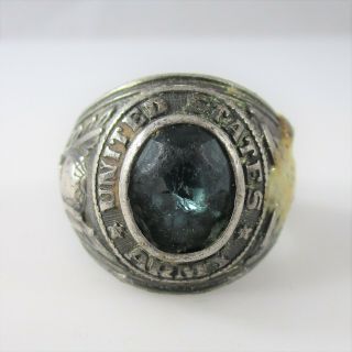 United States Army Crest Craft Ring Vintage Signed Sterling Silver 19g | Size 10