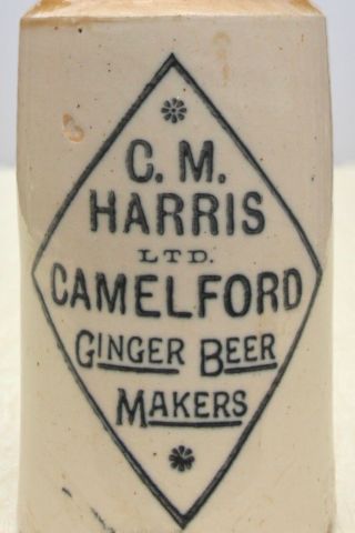 Vintage C1900s Cm Harris Camelford Cornwall Cornish Stone Ginger Beer Bottle