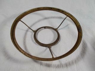 Vintage Brass Oil Lamp 7 Inch Shade Holder Ring C1880