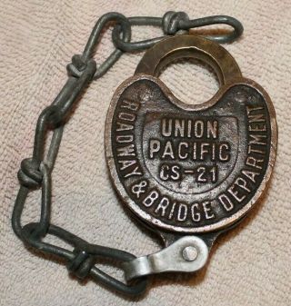 Vintage Union Pacific Railroad Brass Lock