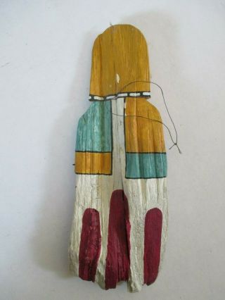 Vintage Hopi Wood Carved and Painted Flat Kachina Doll 9 1/4 x 3 1/2 Inches 2