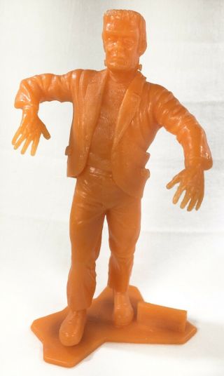 1960s Marx Vintage 6 " Frankenstein Plastic Figure Universal Monster Orange