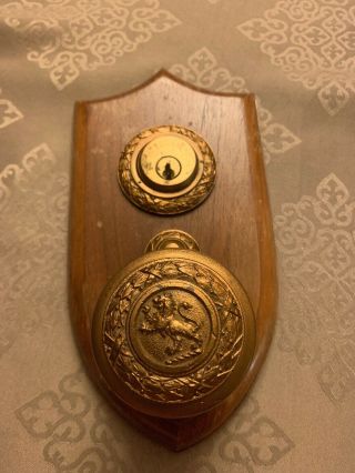 Vintage Sargent Door Knob And Lock On A Plaque Great Collectible