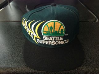Vintage Seattle Supersonics Sonics Sports Specialties Snapback Hat Htf