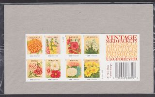 Scott 4754 - 4763 Forever Vintage Seed Packets Double - Sided Booklet Of 20 Mnh
