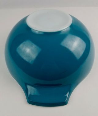 Vintage Pyrex 4 Quart 444 Solid Blue Aqua Turquoise Cinderella Bowl VG cond 3