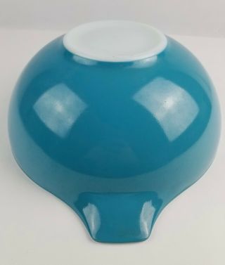 Vintage Pyrex 4 Quart 444 Solid Blue Aqua Turquoise Cinderella Bowl VG cond 5