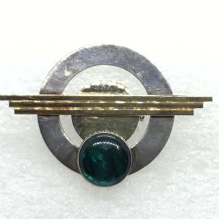Signed Gf Sterling Vintage Art Deco Brooch Pin Abalone Costume Jewelry