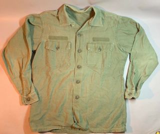 Vintage Us Vietnam Era Og 107 Fatigue Shirt Cotton Sateen Us Army 1967