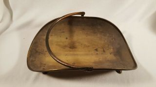 Vintage Brass Claw Footed Fireplace Log Fire Wood Kindling Holder Carrier Basket 5