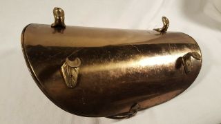 Vintage Brass Claw Footed Fireplace Log Fire Wood Kindling Holder Carrier Basket 6