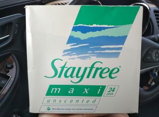 Vintage Stayfree Maxi Unscented 24 Pads 1992 Complete Box Vintage Menstrual Pads