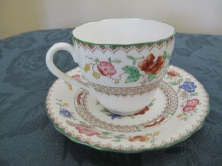 SET OF 6 VINTAGE SPODE CHINESE ROSE ESPRESSO CUPS AND SAUCERS C.  1930`s 5