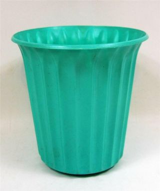 Retro Vintage Turquoise Plastic Small Garbage Can Wastebasket