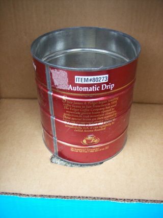 Vintage Folgers Coffee Tin Can Automatic Drip 39 Oz EMPTY - No Lid 2
