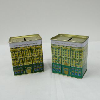 2x Vintage Commonwealth Bank Of Australia Tin Money Boxes 323