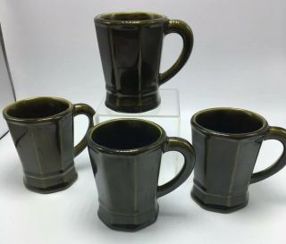 Set Of 4 Vintage Pfaltzgraff Usa Heritage Green Coffee Cups/mugs 288h