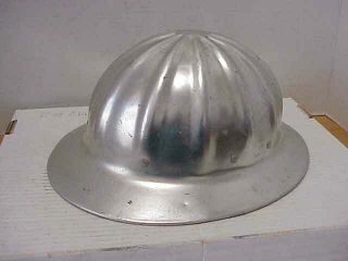 Vintage Superlite Metal Aluminum Safety Hard Hat Helmet Full Brim