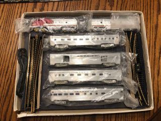 Vintage - Kmt Santa Fe Diesel Locomotive Rare Train Set W/ Tracks Aluminum Lighted