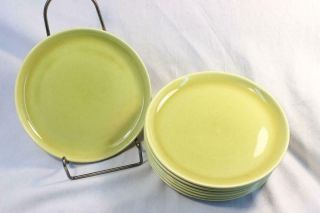 Vintage Russel Wright Chartreuse 7 Bread Butter Plates 6 1/8 " Green Yellow Mcm