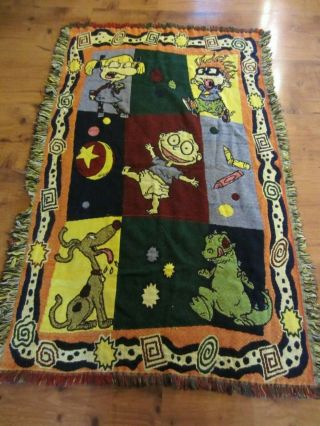 Vtg Northwest Rug Rats Cartoon Tv Show Tapestry Blanket Throw 55 X 36
