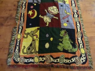 Vtg Northwest Rug Rats Cartoon TV Show Tapestry Blanket Throw 55 x 36 2