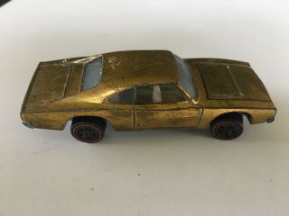 Rare Vintage Hot Wheels Redline Gold Custom Dodge Charger 1968