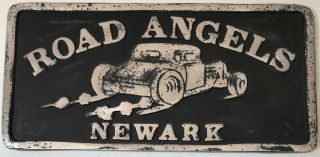 8.  75 " Vintage Aluminum Automotive Car Club Plaque - Road Angels Newark