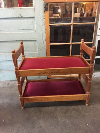 Vintage Wooden Bunk Bed For Dolls,  Cats,  Teddy Bears 27”tall 28”long 14.  5”wide