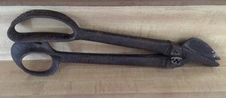 Antique Vintage Tin Snips,  Forged Metal Shears,  Stove Pipe Crimper
