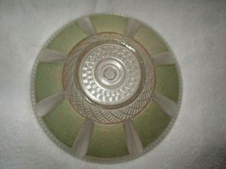 Vintage Glass Ceiling Light Shade 10.  5 " X4.  5 " Center Hole Green Tan