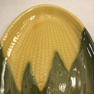 Vintage Shawnee Pottery Corn Plate Platter Serving Dish 9.  75”x6.  75” 4