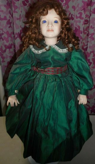 Vintage - 24 " - Porcelain/cloth Doll - H Carr - 151 S/p - 8 - 92 - Red Curls
